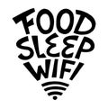 Food sleep wifi- hand drawn lettering.