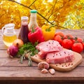 Food. Sliced pieces of raw meat for barbecue Royalty Free Stock Photo