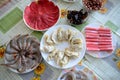 Food and snacks for Chinese hot-pot Royalty Free Stock Photo