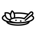 Food soup plate icon, outline style