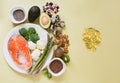Food sources of omega 3 Royalty Free Stock Photo