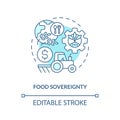 Food sovereignty turquoise concept icon