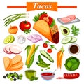 Food and Spice ingredient for Mexican snack Tacos