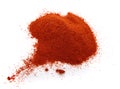 food spice pile of red ground PAPRIKA on white Royalty Free Stock Photo