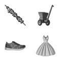 Food, sport and other monochrome icon in cartoon style.transport, fashion icons in set collection.