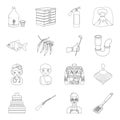 Food, sports, lifeguard and other web icon in outline style.Medicine, alcohol, beekeeping icons in set collection.