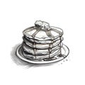 food stack of pancakes ai generated