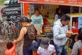 Food stall at a bicycle rally