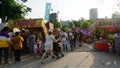 Food stalls in Ueno park attracted families