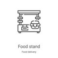 food stand icon vector from food delivery collection. Thin line food stand outline icon vector illustration. Linear symbol for use Royalty Free Stock Photo