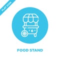 food stand icon vector from take away collection. Thin line food stand outline icon vector  illustration. Linear symbol for use on Royalty Free Stock Photo