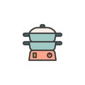 Food Steamer filled outline icon