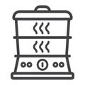 Food Steamer line icon, kitchen and appliance