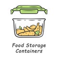 Food storage container color icon