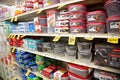 food storage containers at store, plastic