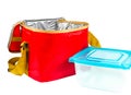 food storage red insulated bag Royalty Free Stock Photo