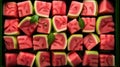 Food summer juicy ripe cut red fruit fresh sweet watermelon