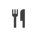 Food symbol. fork and knife icon , solid logo illustration