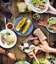 Food Table Delicious Meal Prepare Cuisine Concept Royalty Free Stock Photo