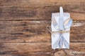 Place setting with cutlery and napkin on wooden table background Royalty Free Stock Photo