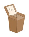 Food takeaway carton package vector. Lunch boxes. Cardboard cups, recyclable paper boxes.