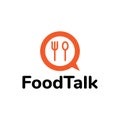 Food talk or food chat logo design