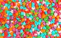 Texture of colorful hearts candies