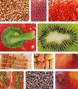 Food textures collage Royalty Free Stock Photo