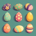 food themed colorful easter eggs collection