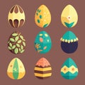 food themed colorful easter eggs collection