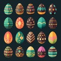 food themed colorful easter eggs collection