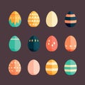 food themed colorful easter eggs collection