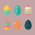 food themed colorful easter eggs collection