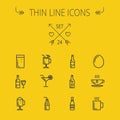 Food thin line icon set