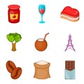 Food time icon set, cartoon style Royalty Free Stock Photo