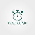 Food time vector logo design,clock eat icon Royalty Free Stock Photo