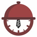 Food time for worker clock logo and icon Royalty Free Stock Photo