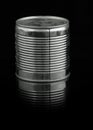 Food tin can on black Royalty Free Stock Photo