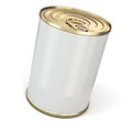 Food tin can on white isolated background. Royalty Free Stock Photo