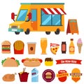 Food track with food icons Royalty Free Stock Photo