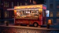 Food trailer for fast food sale. Generative AI