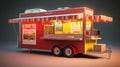 Food trailer for fast food sale. Generative AI