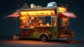 Food trailer for fast food sale. Generative AI