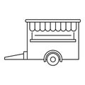 Food trailer icon, outline style