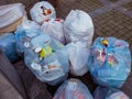 Food trash / garbage bags in the street