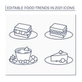 Food trends line icons set