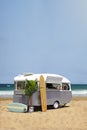 Food truck caravan on the beach Royalty Free Stock Photo