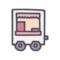 food truck color vector doodle simple icon Royalty Free Stock Photo