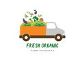 Food truck, food delivery, farm fresh logo and branding. Healthy, vegan and vegetarian food concept design