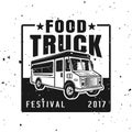 Food truck festival vector emblem, badge, label Royalty Free Stock Photo